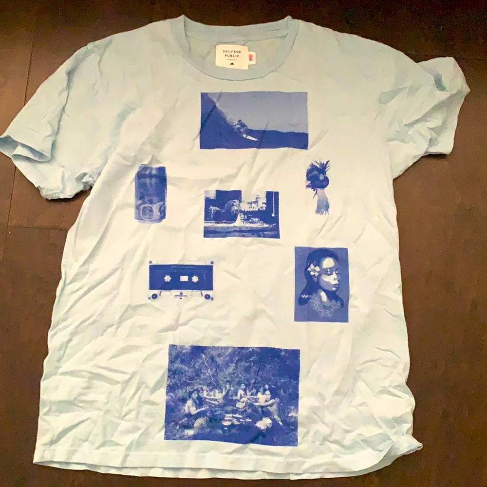 Vintage Light blue Salvage public Honolulu t-shirt